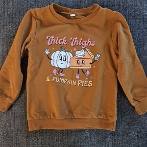 Kids Pumpkin Graphic Shirt - Orange 4/5T